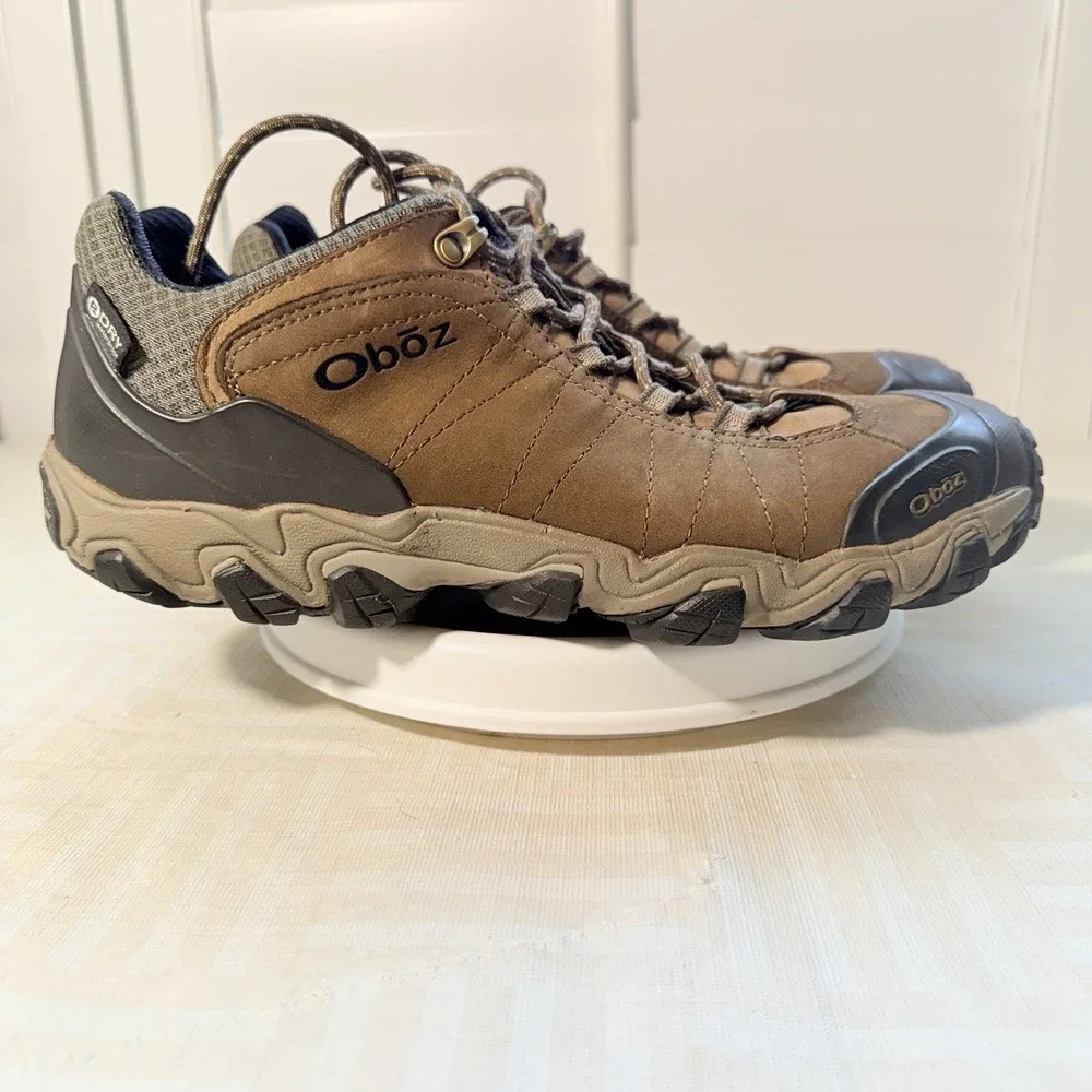 Oboz Bridger Low BDry Waterproof Hiking Shoes Sneakers Brown Black Mens Size 9.5